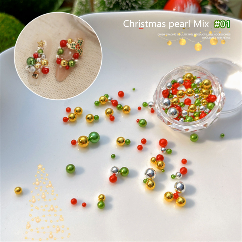 Nail Christmas Pearl Mix Decoration